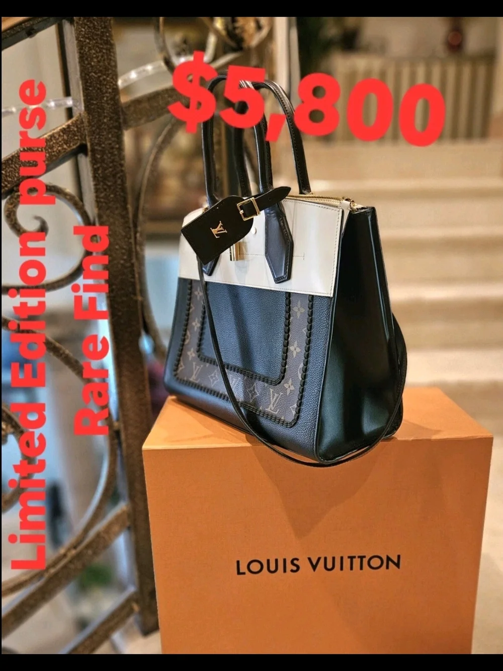 Authentic Rare LOUIS VUITTON City Steamer M55430 Handbag Shoulder White/BROWN/